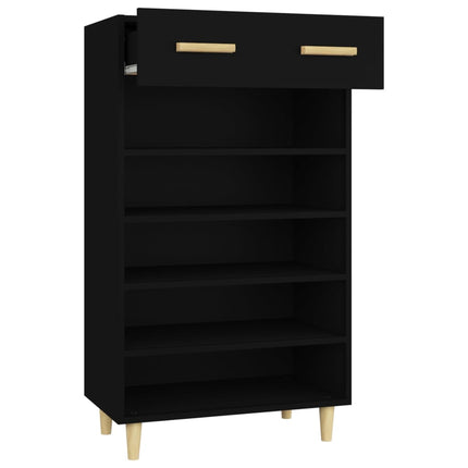 Skoskåp svart 60x35x105 cm konstruerat trä
