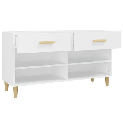 Skoskåp vit 102x35x55 cm konstruerat trä