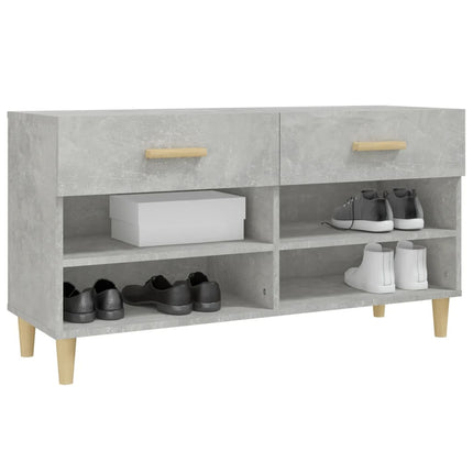 Skoskåp betonggrå 102x35x55 cm konstruerat trä