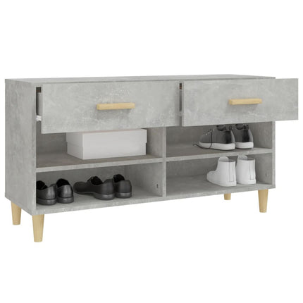 Skoskåp betonggrå 102x35x55 cm konstruerat trä