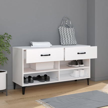 Skoskåp vit 102x35x55 cm konstruerat trä