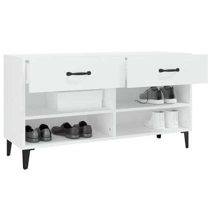 Skoskåp vit 102x35x55 cm konstruerat trä