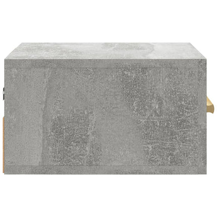 Väggmonterat sängbord betonggrå 35x35x20 cm