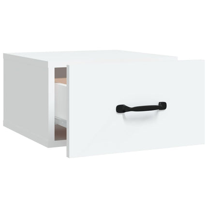 Väggmonterat sängbord vit 35x35x20 cm