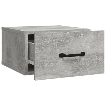 Väggmonterat sängbord betonggrå 35x35x20 cm