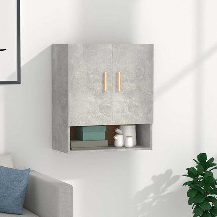 Väggskåp betonggrå 60x31x70 cm konstruerat trä