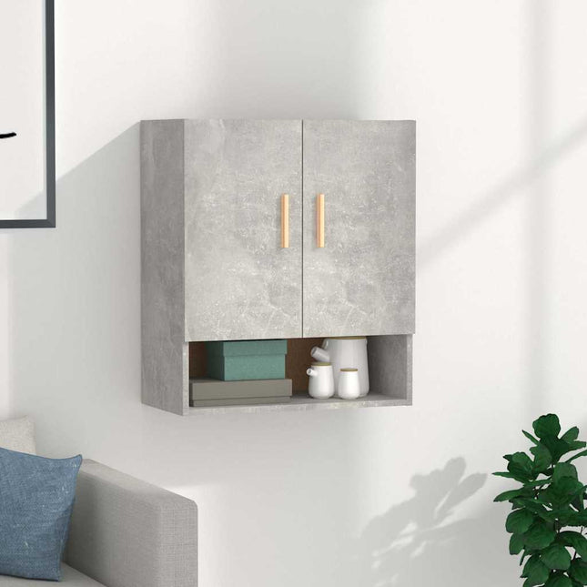 Väggskåp betonggrå 60x31x70 cm konstruerat trä