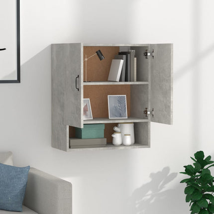 Väggskåp betonggrå 60x31x70 cm konstruerat trä
