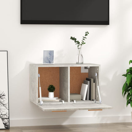 Väggskåp betonggrå 60x36,5x35 cm konstruerat trä