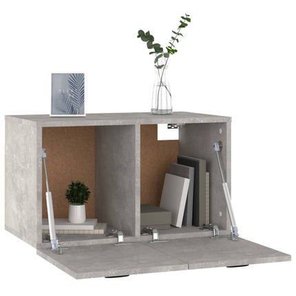 Väggskåp betonggrå 60x36,5x35 cm konstruerat trä