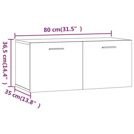 Väggskåp vit 80x35x36,5 cm konstruerat trä