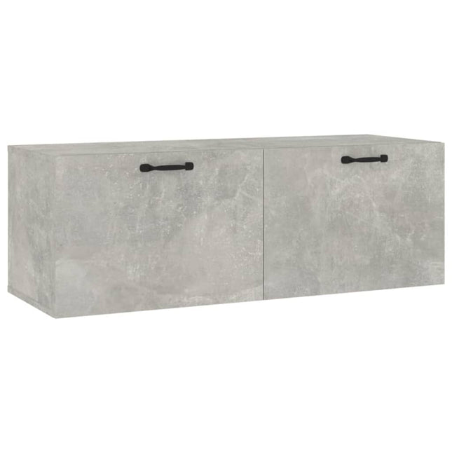 Väggskåp betonggrå 100x36,5x35 cm konstruerat trä