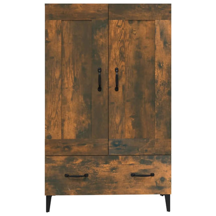 Skåp Rökfärgad ek 70x31x115 cm konstruerat trä