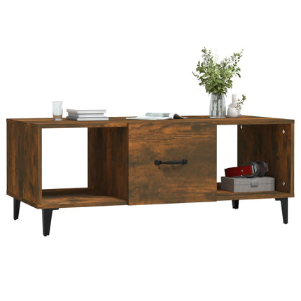 Soffbord rökfärgad ek 102x50x40 cm konstruerat trä