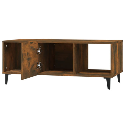 Soffbord rökfärgad ek 102x50x40 cm konstruerat trä