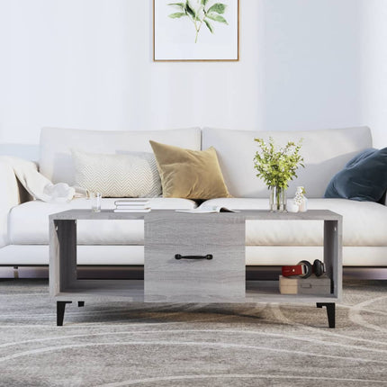 Soffbord grå sonoma 102x50x40 cm konstruerat trä