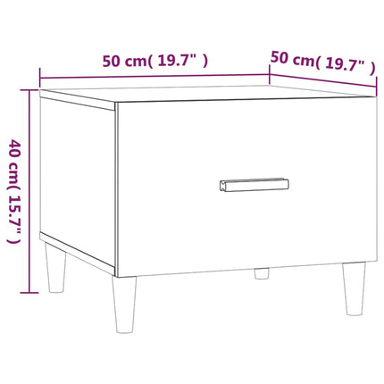 Soffbord rökfärgad ek 50x50x40 cm konstruerat trä