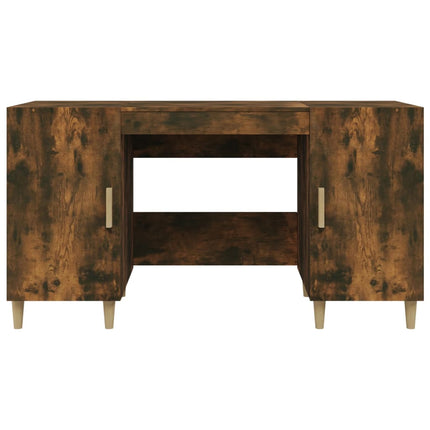 Skrivbord rökfärgad ek 140x50x75 cm konstruerat trä