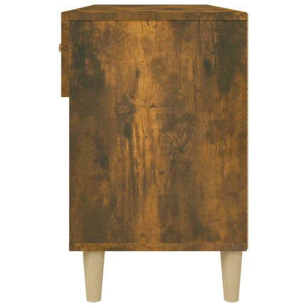 Skoställ rökfärgad ek 102x35x55 cm konstruerat trä