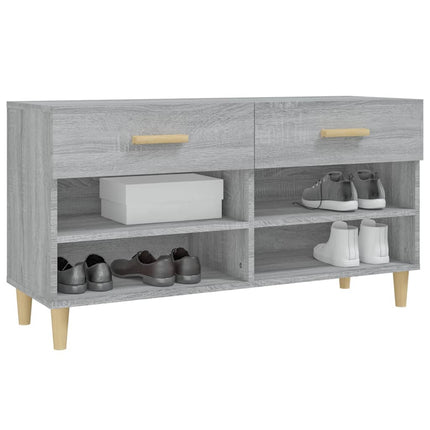 Skoställ grå sonoma 102x35x55 cm konstruerat trä