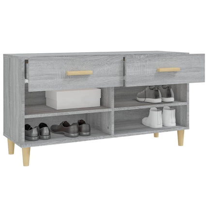 Skoställ grå sonoma 102x35x55 cm konstruerat trä