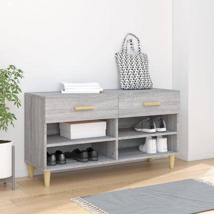 Skoställ grå sonoma 102x35x55 cm konstruerat trä