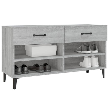 Skoställ grå sonoma 102x35x55 cm konstruerat trä