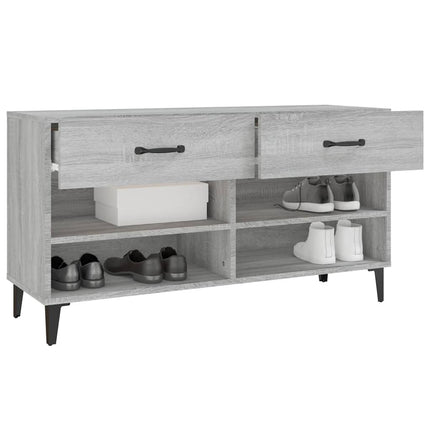 Skoställ grå sonoma 102x35x55 cm konstruerat trä