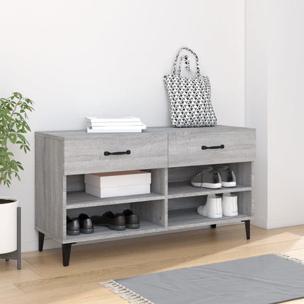 Skoställ grå sonoma 102x35x55 cm konstruerat trä