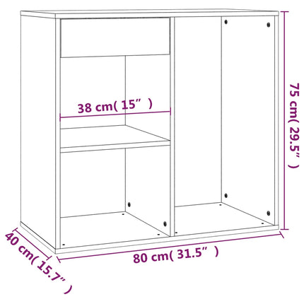Sminkskåp rökfärgad ek 80x40x75 cm konstruerat trä