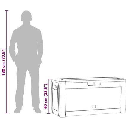 Dynbox antracit 119x48x60 cm polypropen