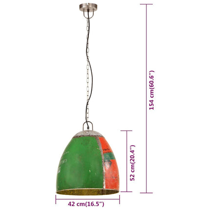 Hänglampa industriell 25 W flerfärgad rund 42 cm E27