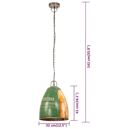 Hänglampa industriell 25 W flerfärgad rund 32 cm E27