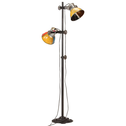 Golvlampa med 2 lampskärmar flerfärgad E27