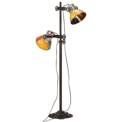 Golvlampa med 2 lampskärmar flerfärgad E27