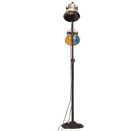 Golvlampa med 2 lampskärmar flerfärgad E27
