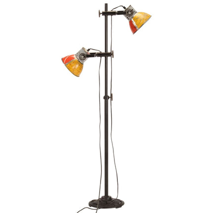 Golvlampa med 2 lampskärmar flerfärgad E27