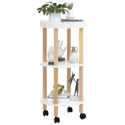 Vagn med 3 hyllplan 38x38x82 cm konstruerat trä&massiv furu
