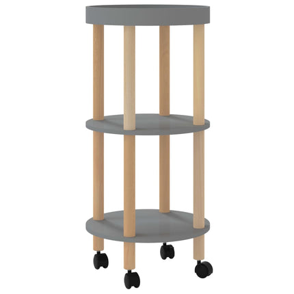 Vagn med 3 hyllplan grå 38x38x82cm konstruerat trä&massiv furu