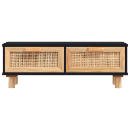 Soffbord svart 80x40x30 cm konstruerat trä&massiv furu