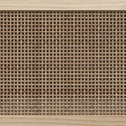Skänk svart 60x30x70 cm massiv furu och naturlig rotting