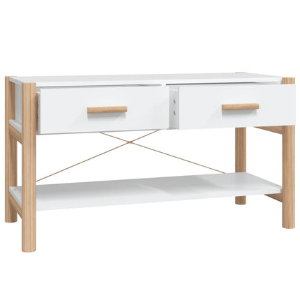 Tv-bänk vit 82x38x45 cm konstruerat trä