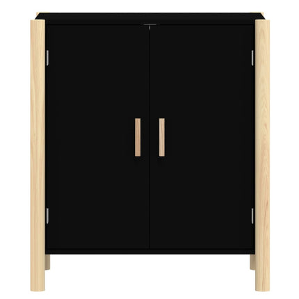 Skänk svart 62x38x70 cm konstruerat trä