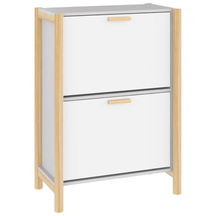 Skoskåp vit 57,5x33x80 cm konstruerat trä