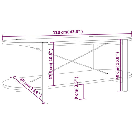 Soffbord 110x48x40 cm konstruerat trä