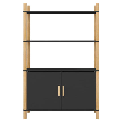 Högskåp svart 80x40x121 cm konstruerat trä