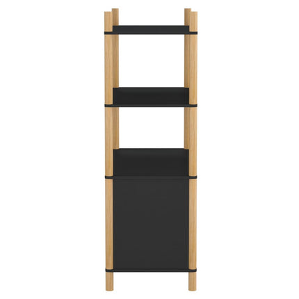 Högskåp svart 80x40x121 cm konstruerat trä