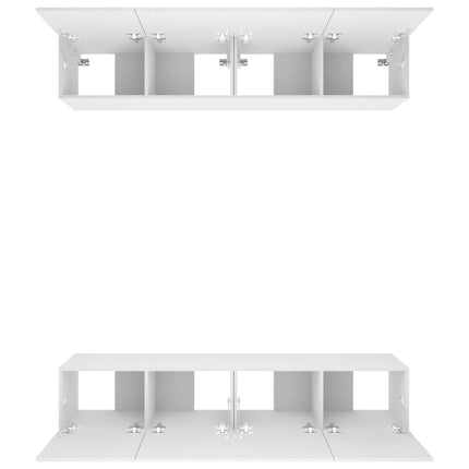 Tv-skåp 4 st vit 80x30x30 cm konstruerat trä