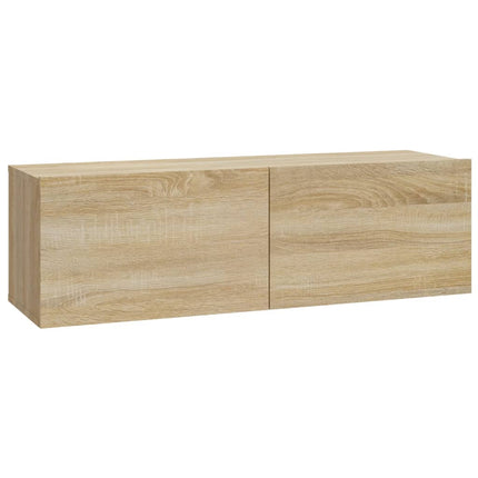 Väggmonterade tv-bänkar 4 delar sonoma-ek 100x30x30 cm