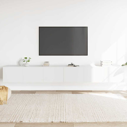 Tv-skåp 3 delar vit konstruerat trä